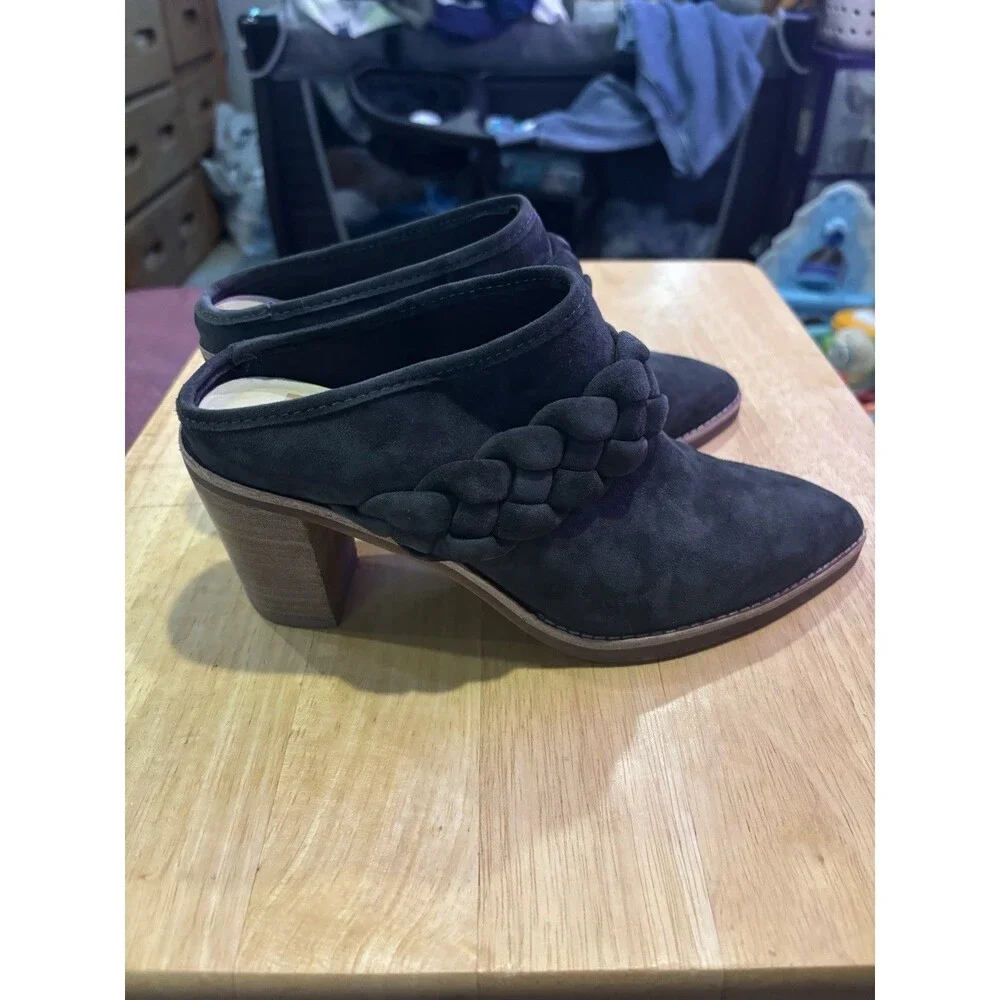 Dolce Vita Serla Braided Suede Heeled Mules/ Boot Womens Open Back